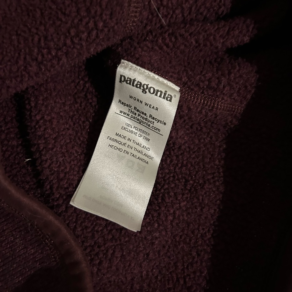 Wine Red Better Sweater Half Zip Jacket Sweatshirt Dark Purple XS Patagonia - Picture 6 of 6